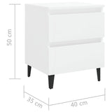 NNEVL Bed Cabinet High Gloss White 40x35x50 cm Chipboard