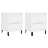 NNEVL Bed Cabinets 2 pcs High Gloss White 40x35x50 cm Chipboard