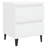 NNEVL Bed Cabinets 2 pcs High Gloss White 40x35x50 cm Chipboard