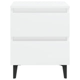 NNEVL Bed Cabinets 2 pcs High Gloss White 40x35x50 cm Chipboard