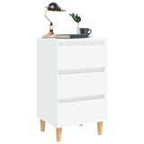 NNEVL Bed Cabinets with Solid Wood Legs 2 pcs White 40x35x69 cm