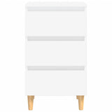 NNEVL Bed Cabinets with Solid Wood Legs 2 pcs White 40x35x69 cm