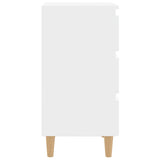 NNEVL Bed Cabinets with Solid Wood Legs 2 pcs White 40x35x69 cm