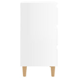 NNEVL Bed Cabinets & Wood Legs 2 pcs High Gloss White 40x35x69cm