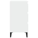 NNEVL Bed Cabinet with Metal Legs White 40x35x69 cm