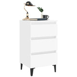 NNEVL Bed Cabinet with Metal Legs 2 pcs White 40x35x69 cm