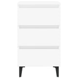 NNEVL Bed Cabinet with Metal Legs 2 pcs White 40x35x69 cm