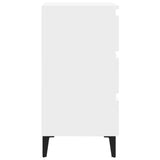 NNEVL Bed Cabinet with Metal Legs 2 pcs White 40x35x69 cm