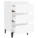NNEVL Bed Cabinet with Metal Legs 2 pcs White 40x35x69 cm