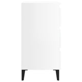 NNEVL Bed Cabinet with Metal Legs 2 pcs High Gloss White 40x35x69 cm
