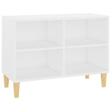 NNEVL TV Cabinet with Solid Wood Legs Black 69.5x30x50 cm