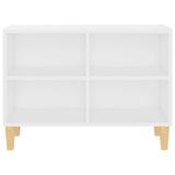 NNEVL TV Cabinet with Solid Wood Legs Black 69.5x30x50 cm