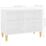 NNEVL TV Cabinet with Solid Wood Legs Black 69.5x30x50 cm