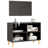 NNEVL TV Cabinet with Solid Wood Legs Grey 69.5x30x50 cm