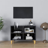 NNEVL TV Cabinet with Solid Wood Legs Grey 69.5x30x50 cm