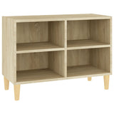 NNEVL TV Cabinet with Solid Wood Legs Sonoma Oak 69.5x30x50 cm