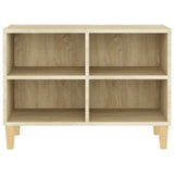 NNEVL TV Cabinet with Solid Wood Legs Sonoma Oak 69.5x30x50 cm