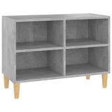 NNEVL TV Cabinet with Solid Wood Legs Concrete Grey 69.5x30x50 cm