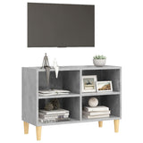 NNEVL TV Cabinet with Solid Wood Legs Concrete Grey 69.5x30x50 cm