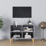 NNEVL TV Cabinet with Solid Wood Legs Concrete Grey 69.5x30x50 cm