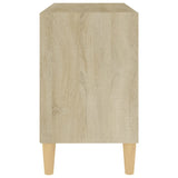 NNEVL TV Cabinet & Solid Wood Legs White and Sonoma Oak 69.5x30x50 cm
