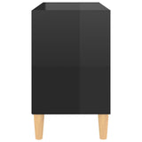 NNEVL TV Cabinet with Solid Wood Legs High Gloss Black 69.5x30x50 cm