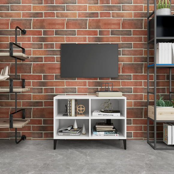 NNEVL TV Cabinet with Metal Legs White 69.5x30x50 cm