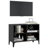 NNEVL TV Cabinet with Metal Legs Black 69.5x30x50 cm