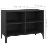 NNEVL TV Cabinet with Metal Legs Black 69.5x30x50 cm