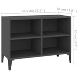 NNEVL TV Cabinet with Metal Legs Grey 69.5x30x50 cm