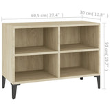 NNEVL TV Cabinet with Metal Legs Sonoma Oak 69.5x30x50 cm