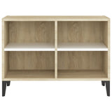 NNEVL TV Cabinet with Metal Legs White and Sonoma Oak 69.5x30x50 cm