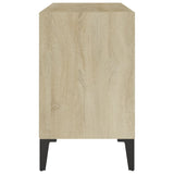 NNEVL TV Cabinet with Metal Legs White and Sonoma Oak 69.5x30x50 cm