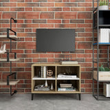 NNEVL TV Cabinet with Metal Legs White and Sonoma Oak 69.5x30x50 cm