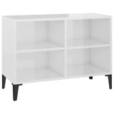 NNEVL TV Cabinet with Metal Legs High Gloss White 69.5x30x50 cm