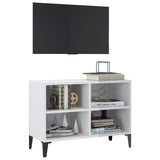 NNEVL TV Cabinet with Metal Legs High Gloss White 69.5x30x50 cm