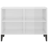 NNEVL TV Cabinet with Metal Legs High Gloss White 69.5x30x50 cm