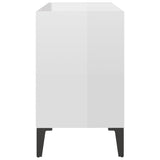 NNEVL TV Cabinet with Metal Legs High Gloss White 69.5x30x50 cm