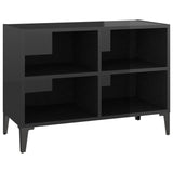 NNEVL TV Cabinet with Metal Legs High Gloss Black 69.5x30x50 cm