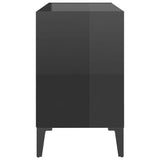 NNEVL TV Cabinet with Metal Legs High Gloss Black 69.5x30x50 cm
