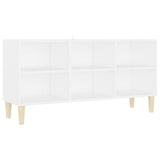 NNEVL TV Cabinet with Solid Wood Legs White 103.5x30x50 cm