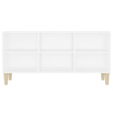 NNEVL TV Cabinet with Solid Wood Legs White 103.5x30x50 cm