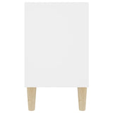 NNEVL TV Cabinet with Solid Wood Legs White 103.5x30x50 cm
