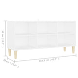 NNEVL TV Cabinet with Solid Wood Legs White 103.5x30x50 cm