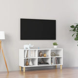 NNEVL TV Cabinet with Solid Wood Legs White 103.5x30x50 cm