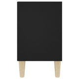 NNEVL TV Cabinet with Solid Wood Legs Black 103.5x30x50 cm