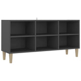 NNEVL TV Cabinet with Solid Wood Legs Grey 103.5x30x50 cm
