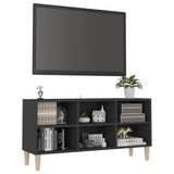 NNEVL TV Cabinet with Solid Wood Legs Grey 103.5x30x50 cm