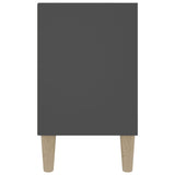 NNEVL TV Cabinet with Solid Wood Legs Grey 103.5x30x50 cm