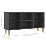 NNEVL TV Cabinet with Solid Wood Legs Grey 103.5x30x50 cm